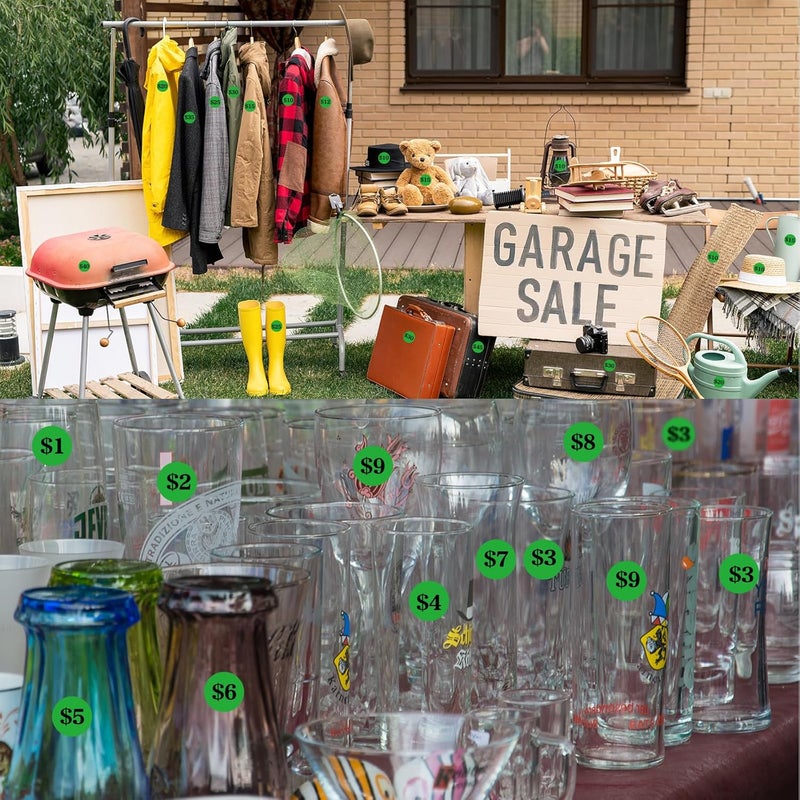 Aurtho 2000 Pcs 3/4" Garage Sale Price Stickers Sheets, Green Yard Sale Price Stickers, Round Color Coding Labels, Circle Dot Sticker for Home Decorative, Office, Classroom, Papers Etc - Image 3